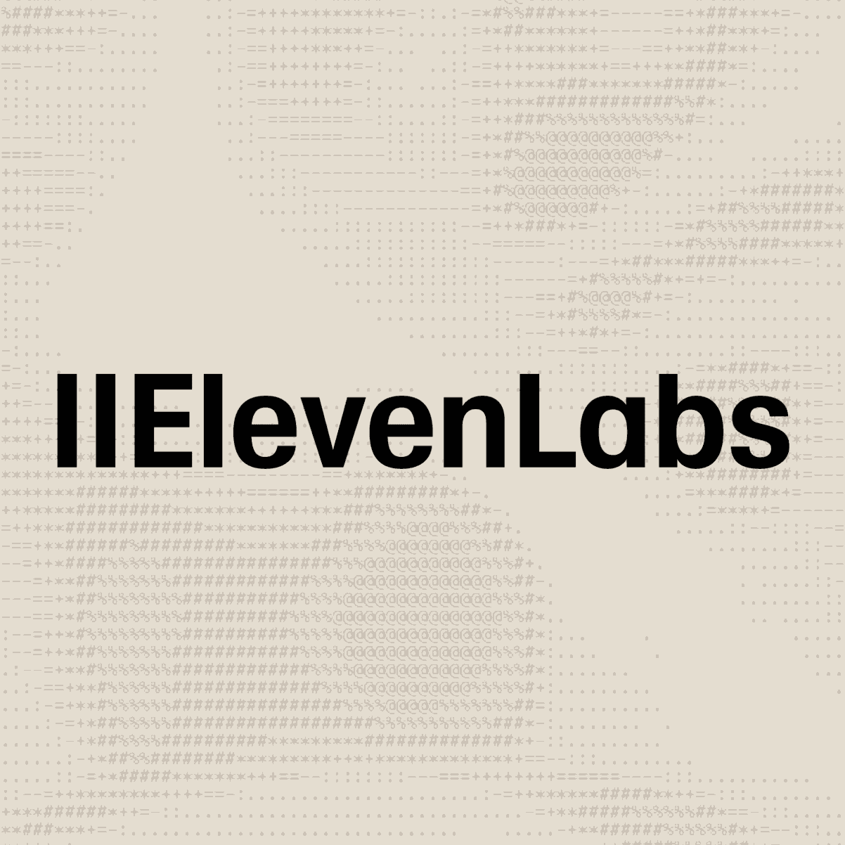 ElevenLabs logo on brown background